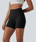 Short cycliste de yoga côtelé taille haute 12,5 cm avec poche