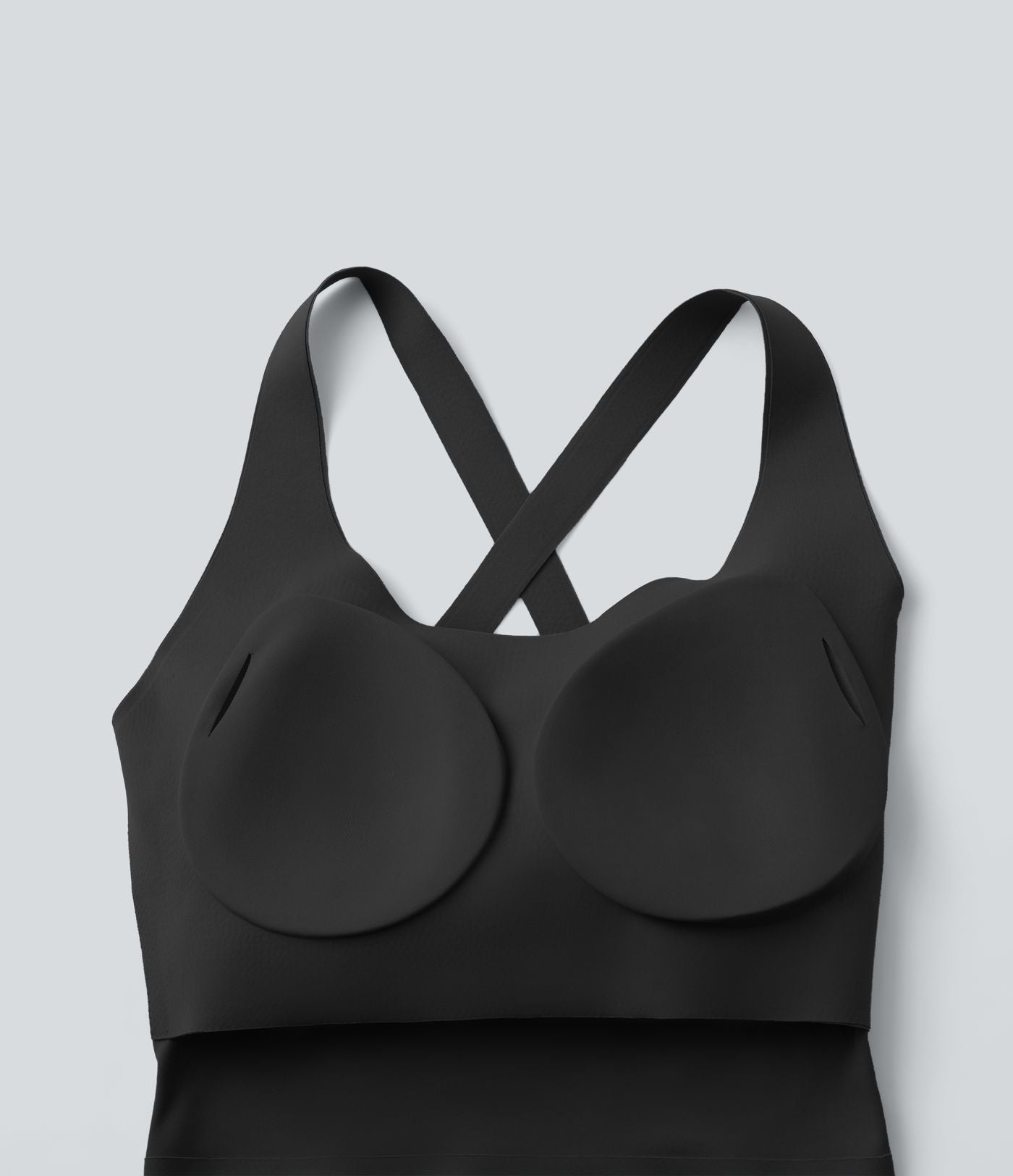 Crop top casual col U avec brassière intégrée — Bonnets B-E