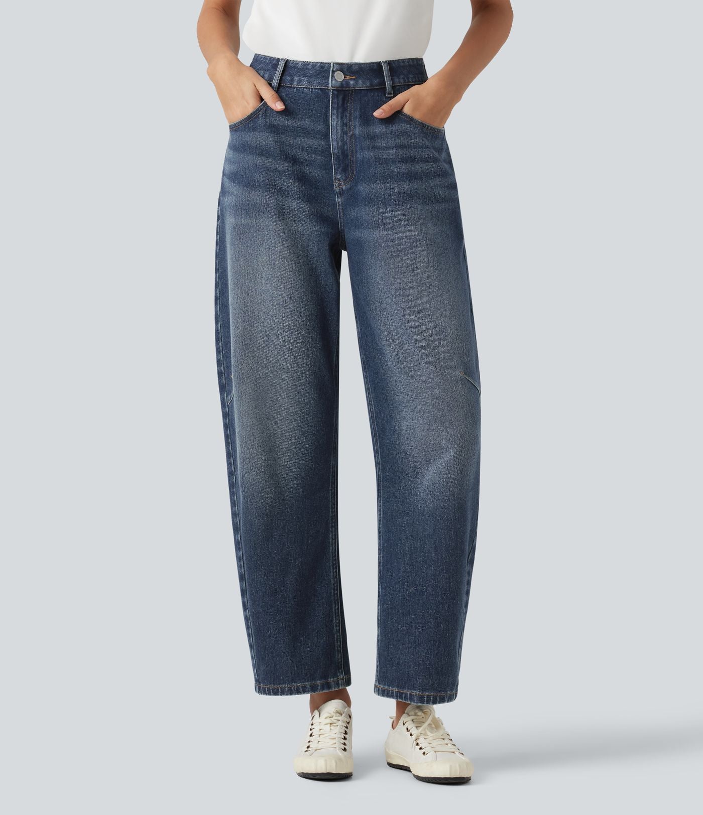 Jean coupe barrel Halara Flex™ taille haute avec poches