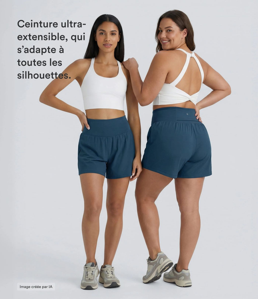 Short de yoga 2-en-1 SoftlyZero™ Airy taille haute gainant effet frais InstantCool 12,5 cm avec poches