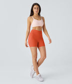 Softlyzero™ Plush Shorts 12,5cm Yoga Taille Haute Croisés Froncés