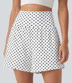 Short de yoga 2-en-1 taille haute 12,5 cm à pois avec poches