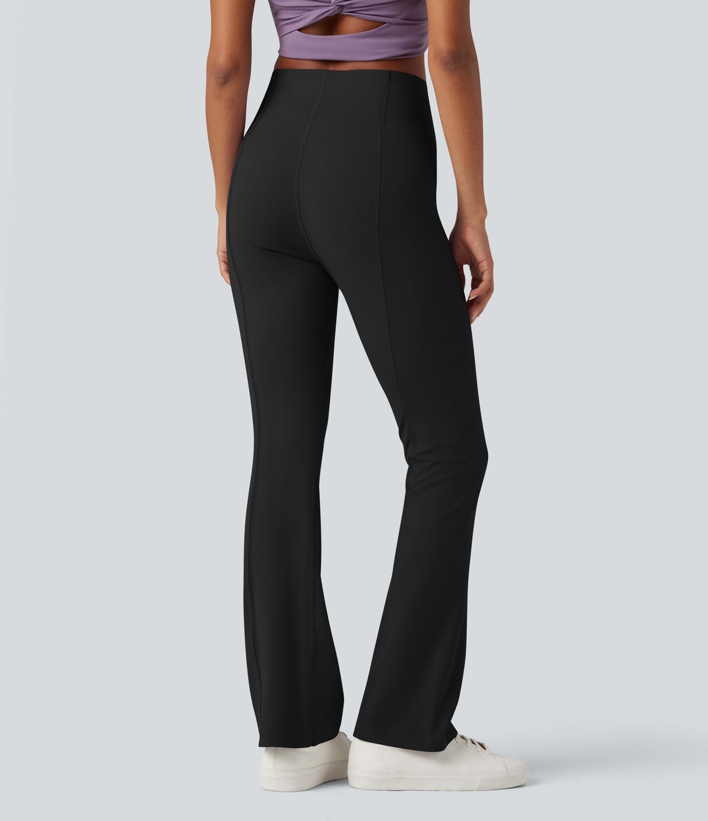 Pantalon décontracté bootcut ventre plat taille haute avec poche
