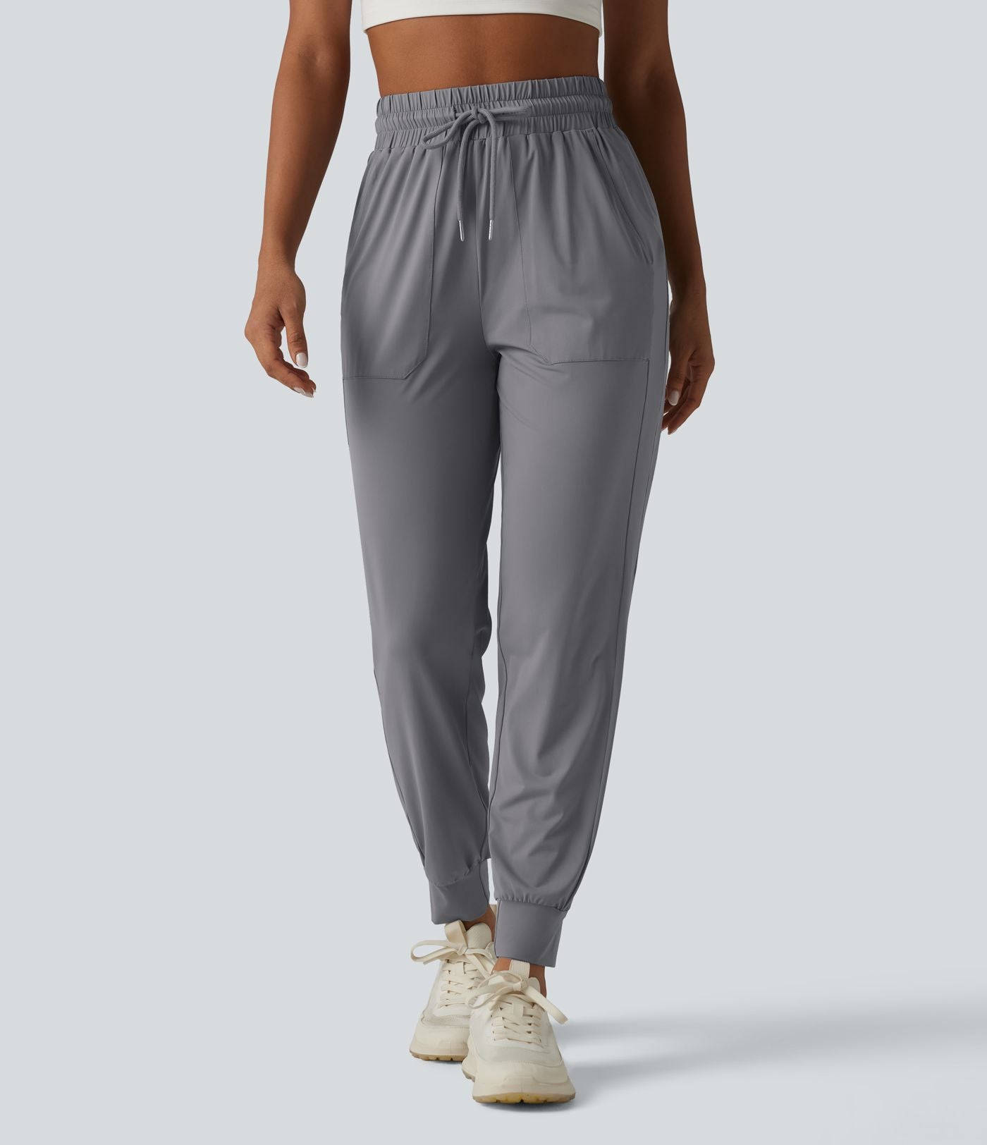 Jogging de sport taille haute cordon de serrage effet frais InstantCool UPF50+ avec poches