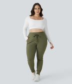 Jogging grande taille SoftlyZero™ Airy taille haute avec cordon de serrage poches latérales longueur complète effet frais InstantCool, protection solaire UPF50+