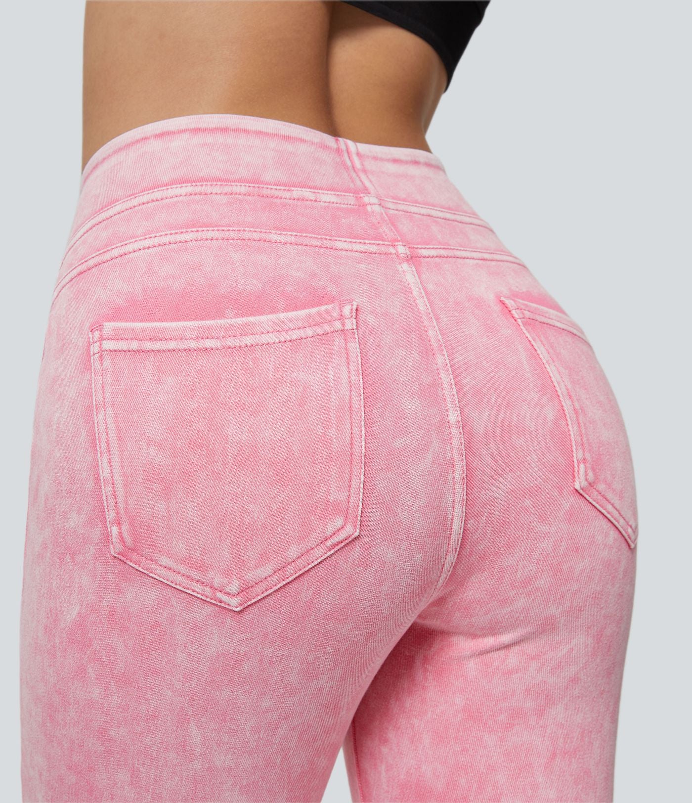 Halara Flex™ Jegging Casual Tricot Extensible Coloré Taille Haute Poches Arrière Latérales