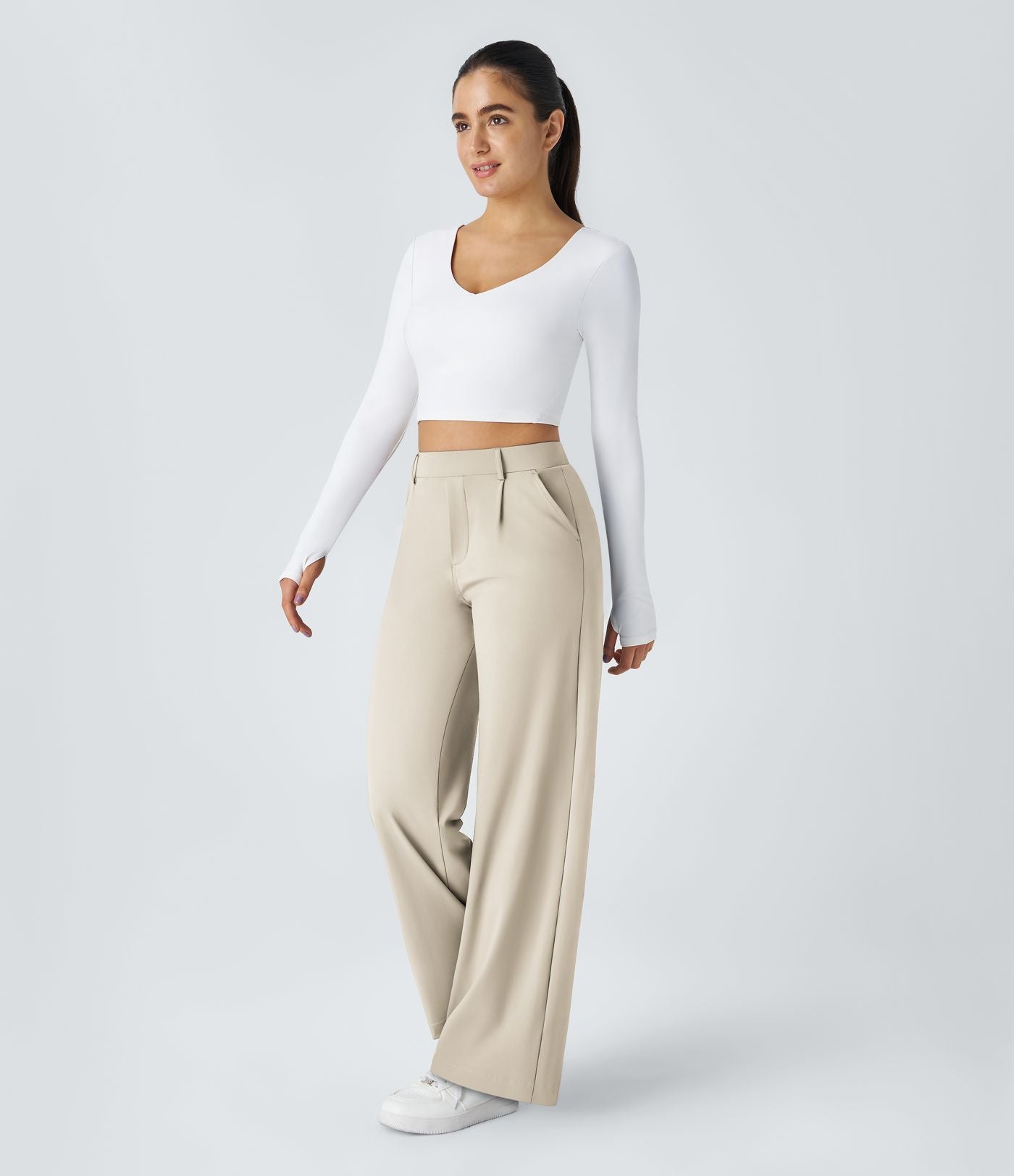 Pantalon tailleur Halara Flex™ DayStretch coupe droite taille haute avec poches