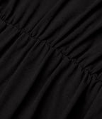 Robe Mi-Longue Plissée Décolleté Plongeant Sans Manches Haut Bas Ourlet Croisé