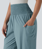 Jogging Breezeful™ taille ultra haute froncé, séchage rapide, avec poches