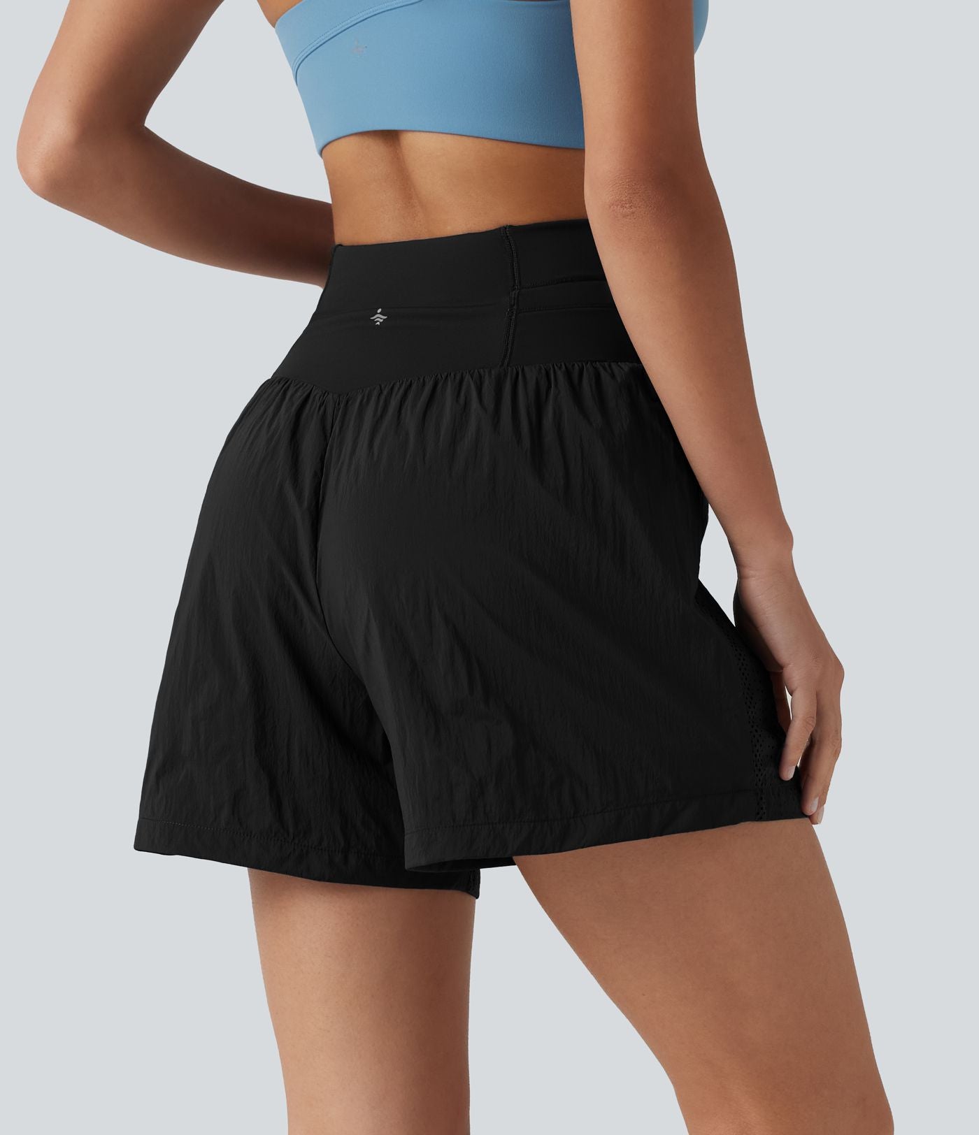 Short de course taille haute à œillets et cordon de serrage 12,5 cm avec poche