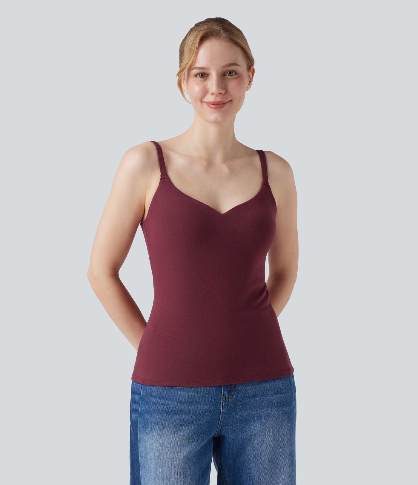 Caraco casual chaud push-up avec bonnets moulés et bretelles ajustables - Bonnet A/B