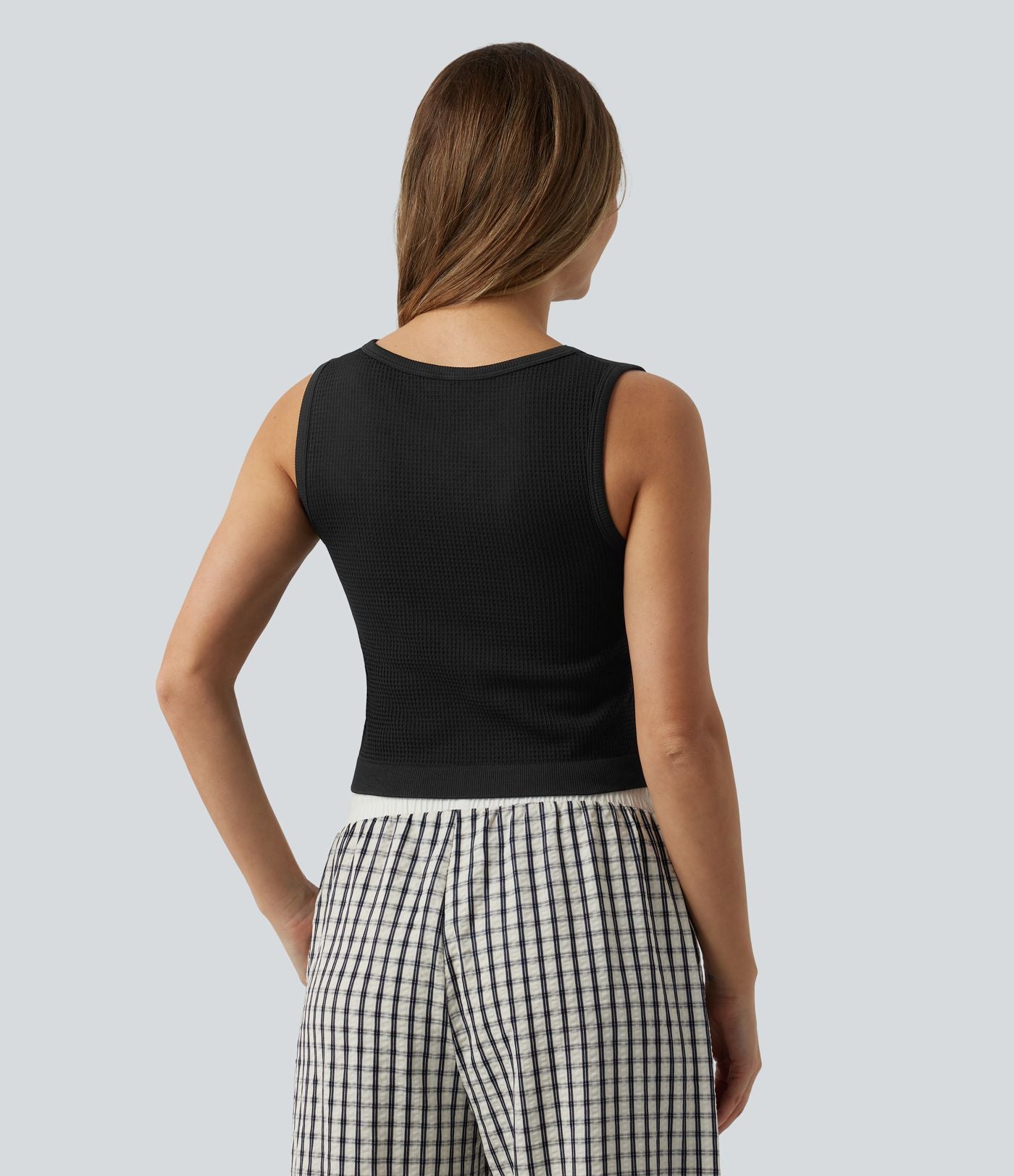 Débardeur court sans coutures en tissu gaufré OneForm Seamless Flow