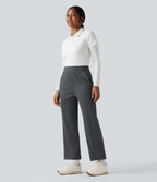 Pantalon de golf taille haute à coupe droite avec poches - Tee de golf