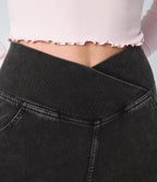 Jean super évasé Halara Flex™ décontracté maille denim extensible délavée effet frais InstantCool taille haute poches croisées