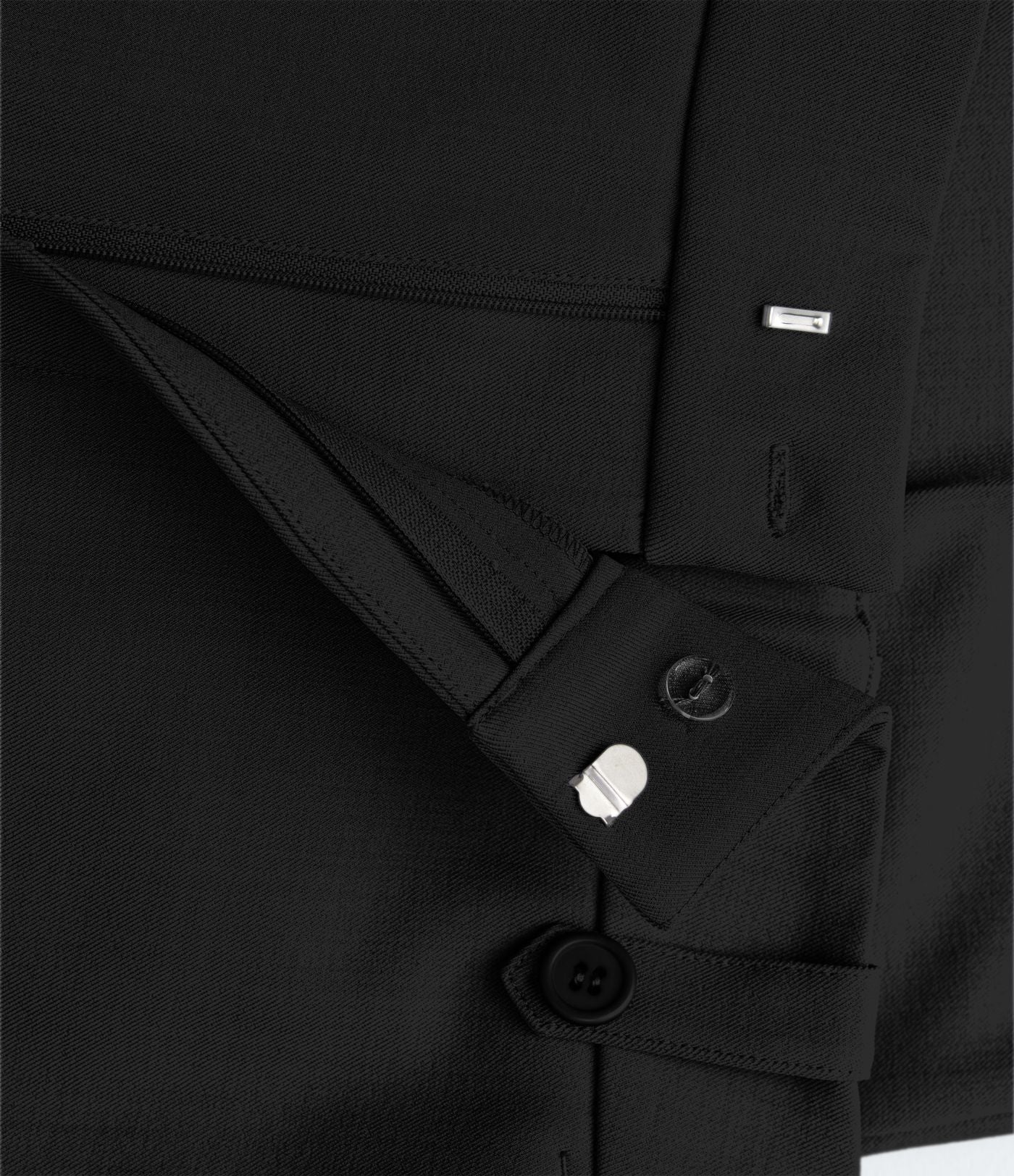 Pantalon de costume taille moyenne longueur cheville jambe droite avec poches latérales