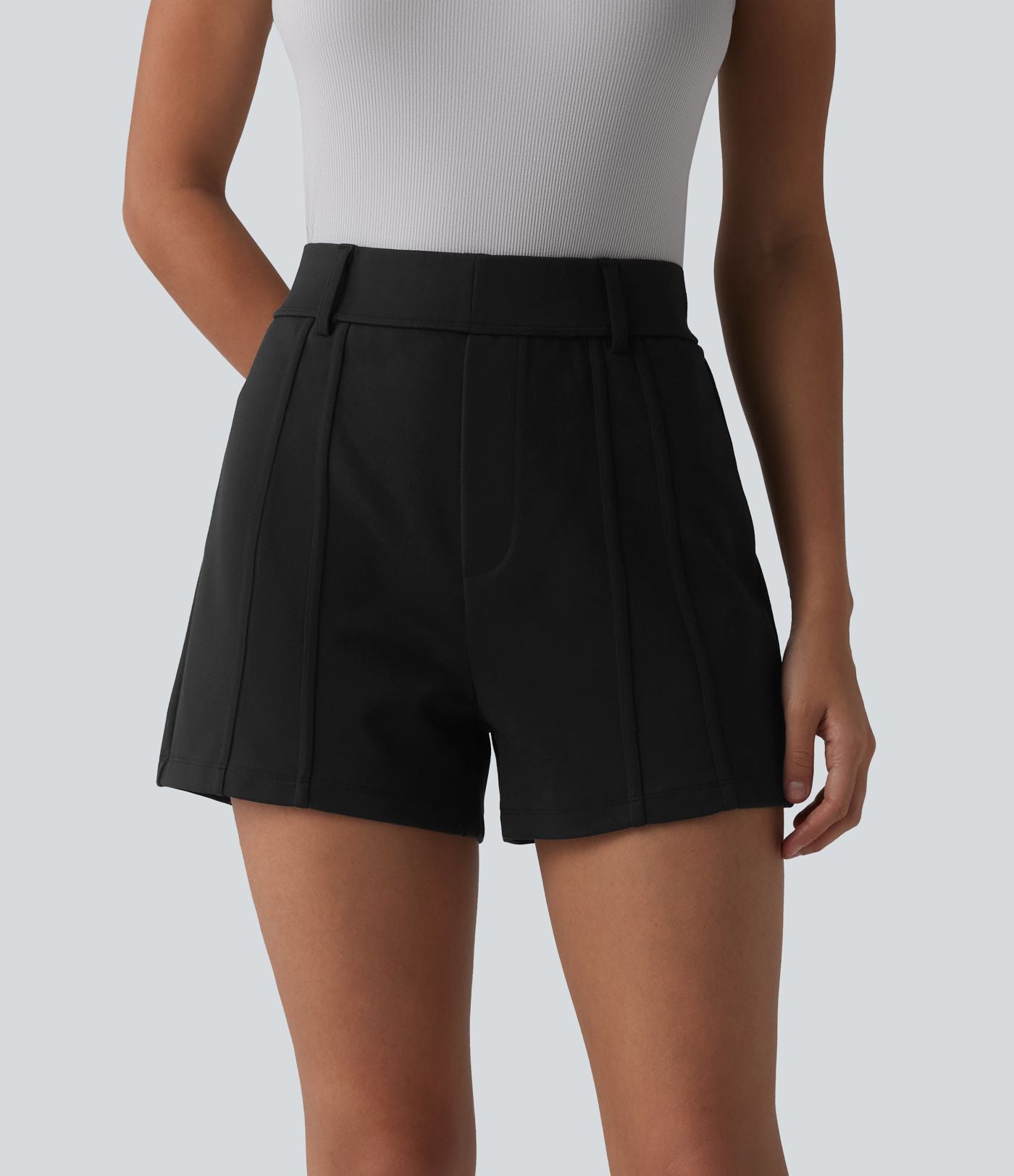 Short tailleur taille haute avec poches