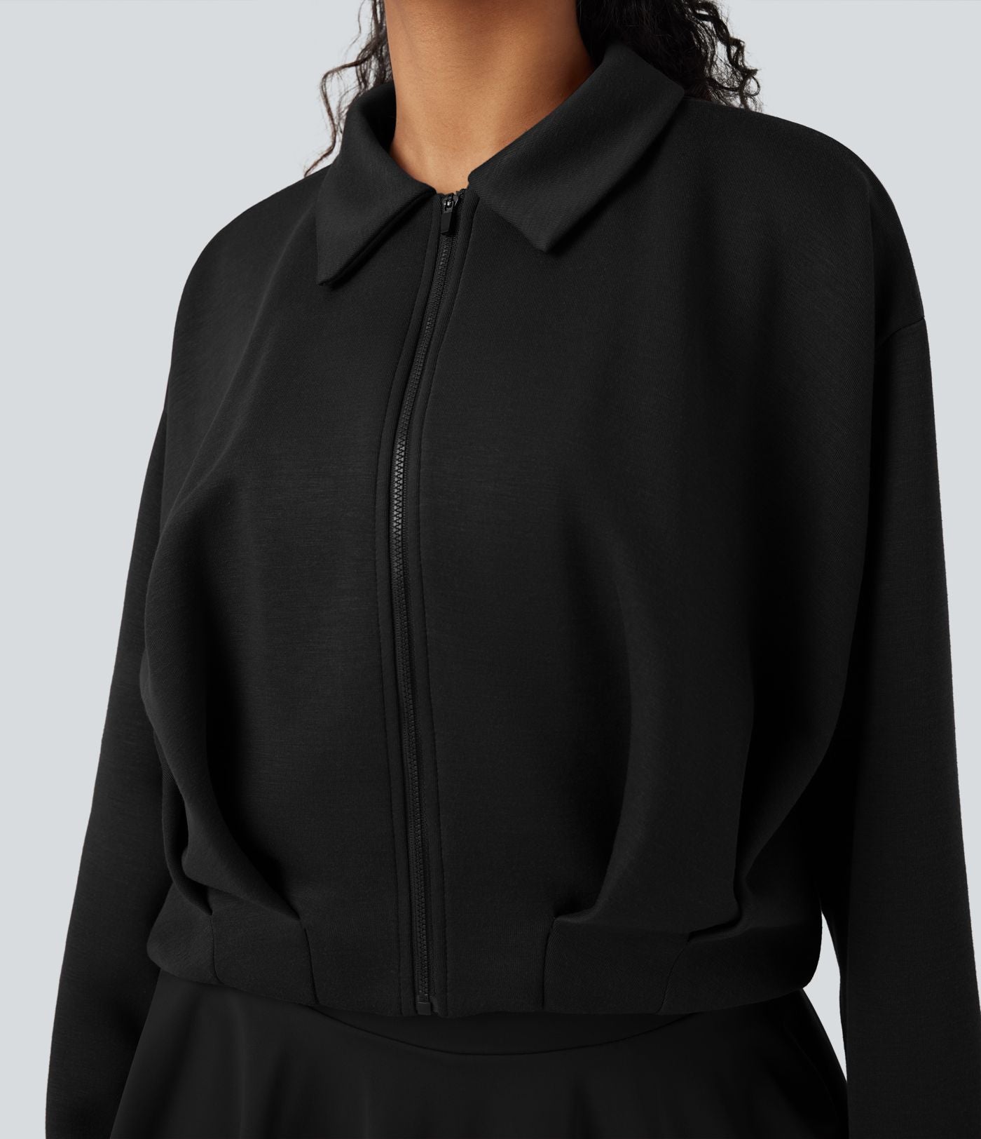 Veste décontractée SpacerTek™ à manches longues, col et plis, avec fermeture éclair