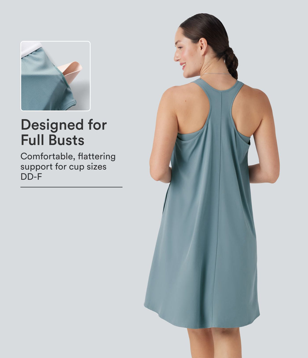 Robe décontractée mini Breezeful™ dos nageur fluide asymétrique séchage rapide avec poche E-G