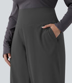 Pantalon de yoga grande taille jambes droites taille haute gainant Halara UltraSculpt™ avec poches