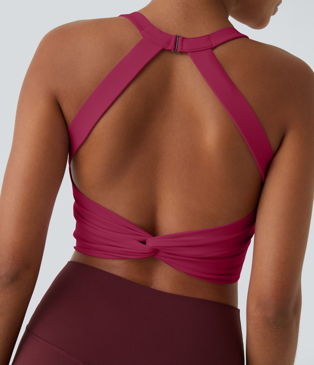 Débardeur yoga court SoftlyZero™ Plush à découpes A-C