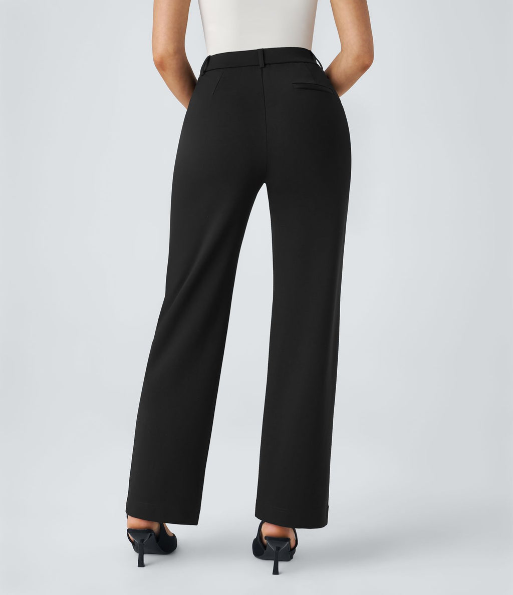 Pantalon de travail coupe droite zippé taille haute Halara Flex™ avec poches
