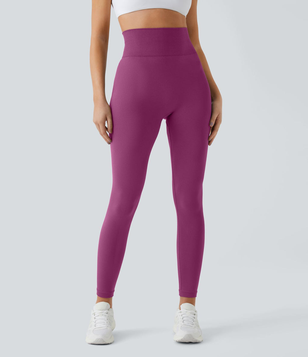Legging taille haute froncé uni sans couture OneForm Seamless Flow