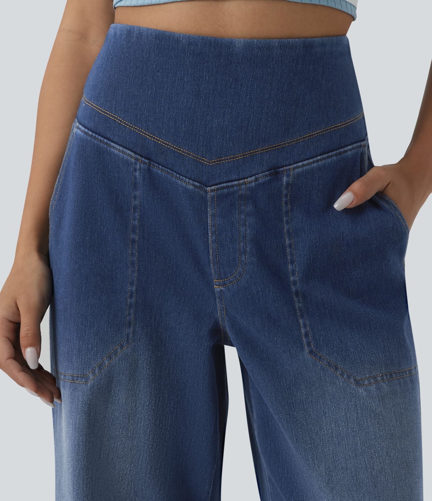 Halara Flex™ Jean large décontracté ventre plat taille haute avec poches