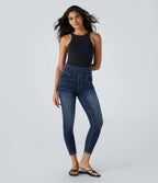 Leggings 7/8 décontractés en denim taille haute avec poches Halara Flex™