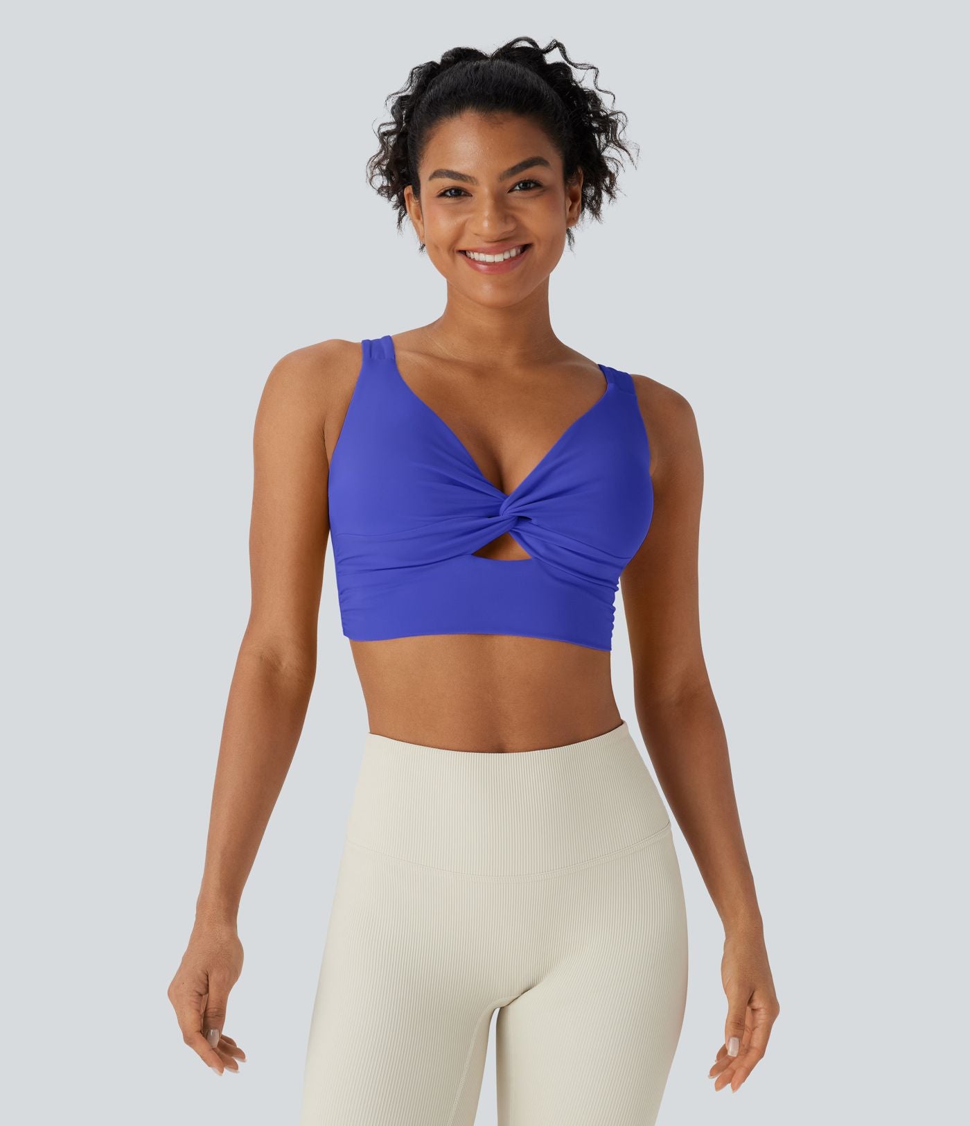 Brassière yoga SoftlyZero™ Airy maintien léger découpes effet frais InstantCool, bonnets E-G
