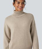 Pull laine col montant manches longues