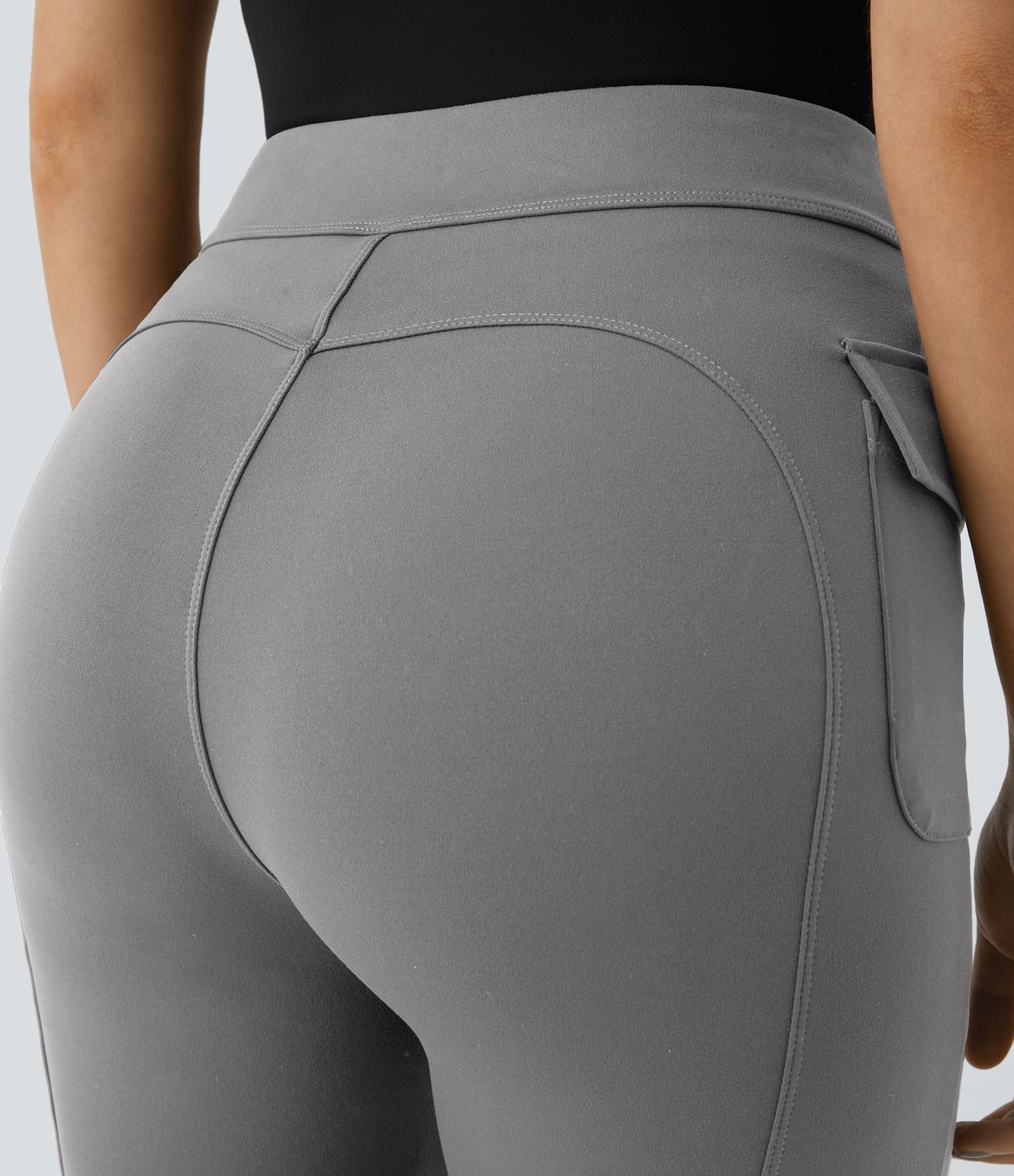Pantalon cargo décontracté évasé taille haute avec poches à rabat latérales
