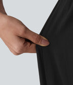 Robe nuisette midi aspect lin avec nœud devant, découpes et poches