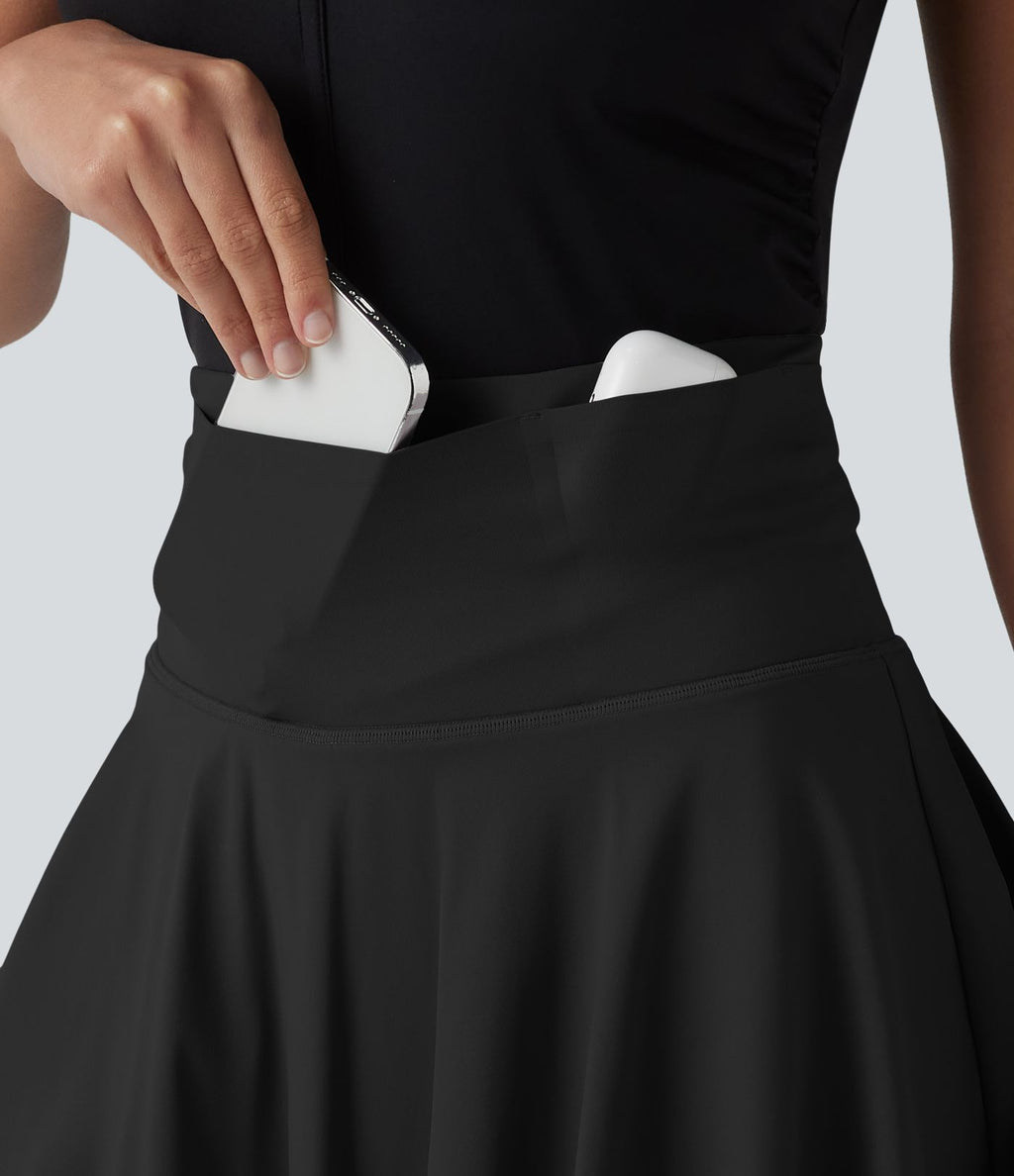 Jupe de tennis courte évasée 2-en-1 SoftlyZero™ Airy effet frais InstantCool taille haute avec poches, protection solaire UPF50+