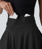 Jupe de tennis courte évasée 2-en-1 SoftlyZero™ Airy effet frais InstantCool taille haute avec poches, protection solaire UPF50+