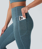 Legging de yoga gainant taille haute chiné à séchage rapide avec poches Halara UltraSculpt™