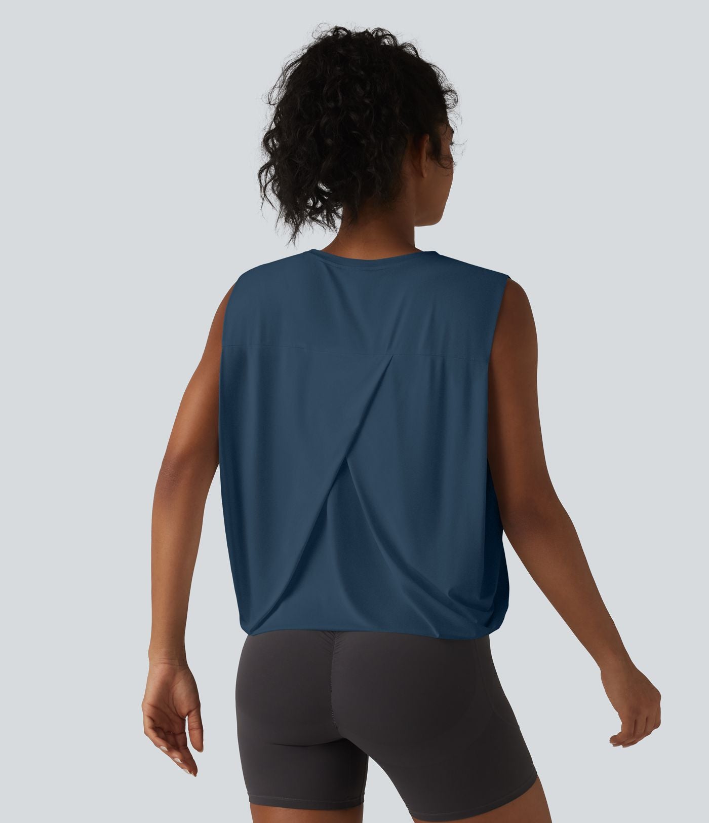 Débardeur de yoga col rond croisé effet frais InstantCool, protection solaire UPF50+
