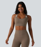 Soutien-gorge de sport Halara UltraSculpt™ à maintien moyen et soutien-gorge intégré dos nageur color block