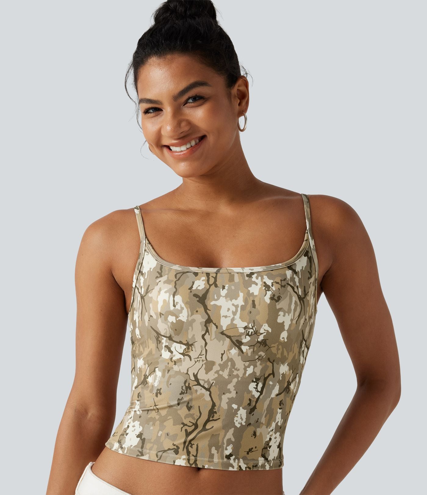 Débardeur décontracté Halara UltraSculpt™ imprimé camouflage avec soutien-gorge intégré