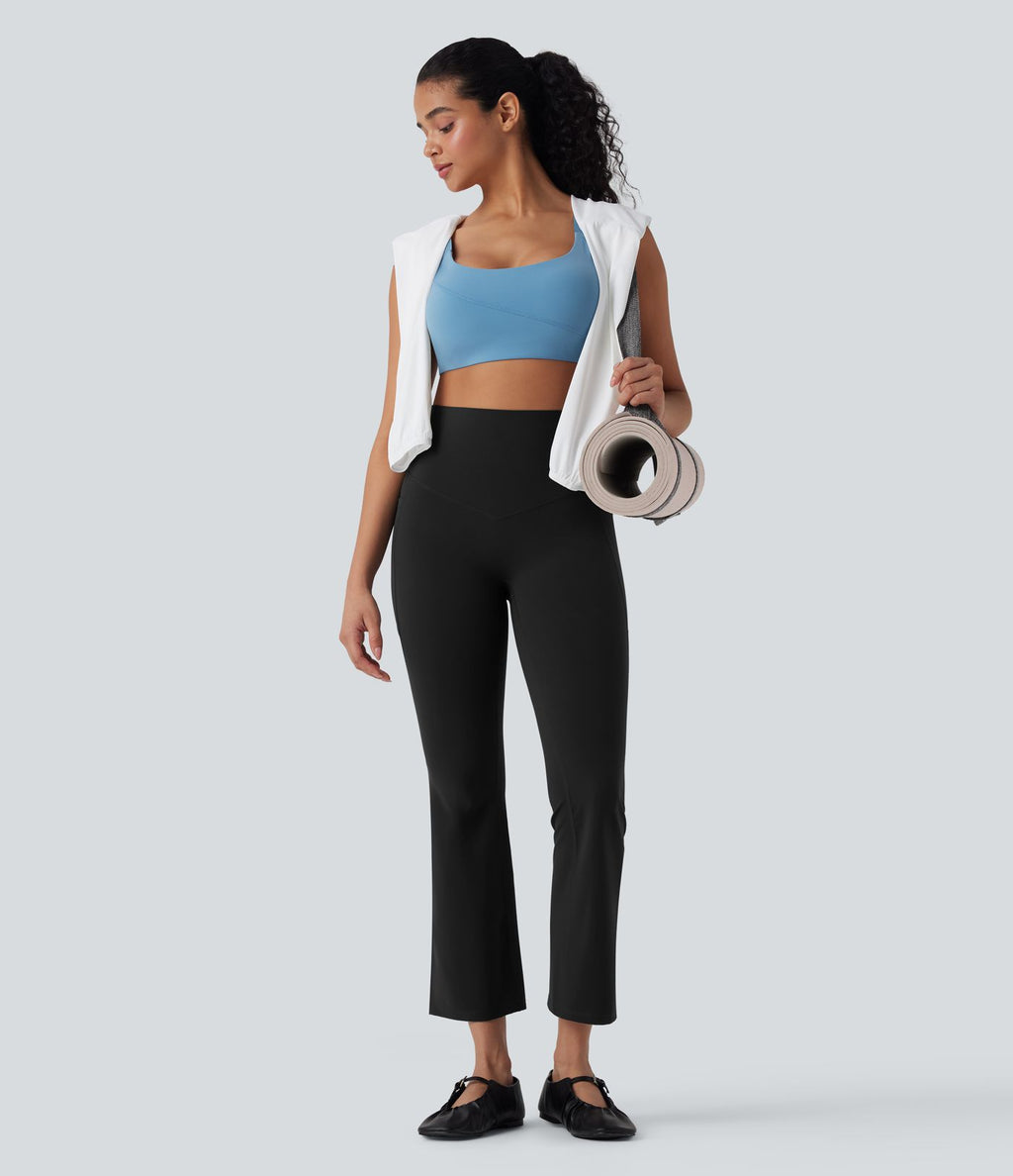 Pantalon 7/8 de yoga à coupe bootcut gainant taille haute avec poches Halara UltraSculpt™