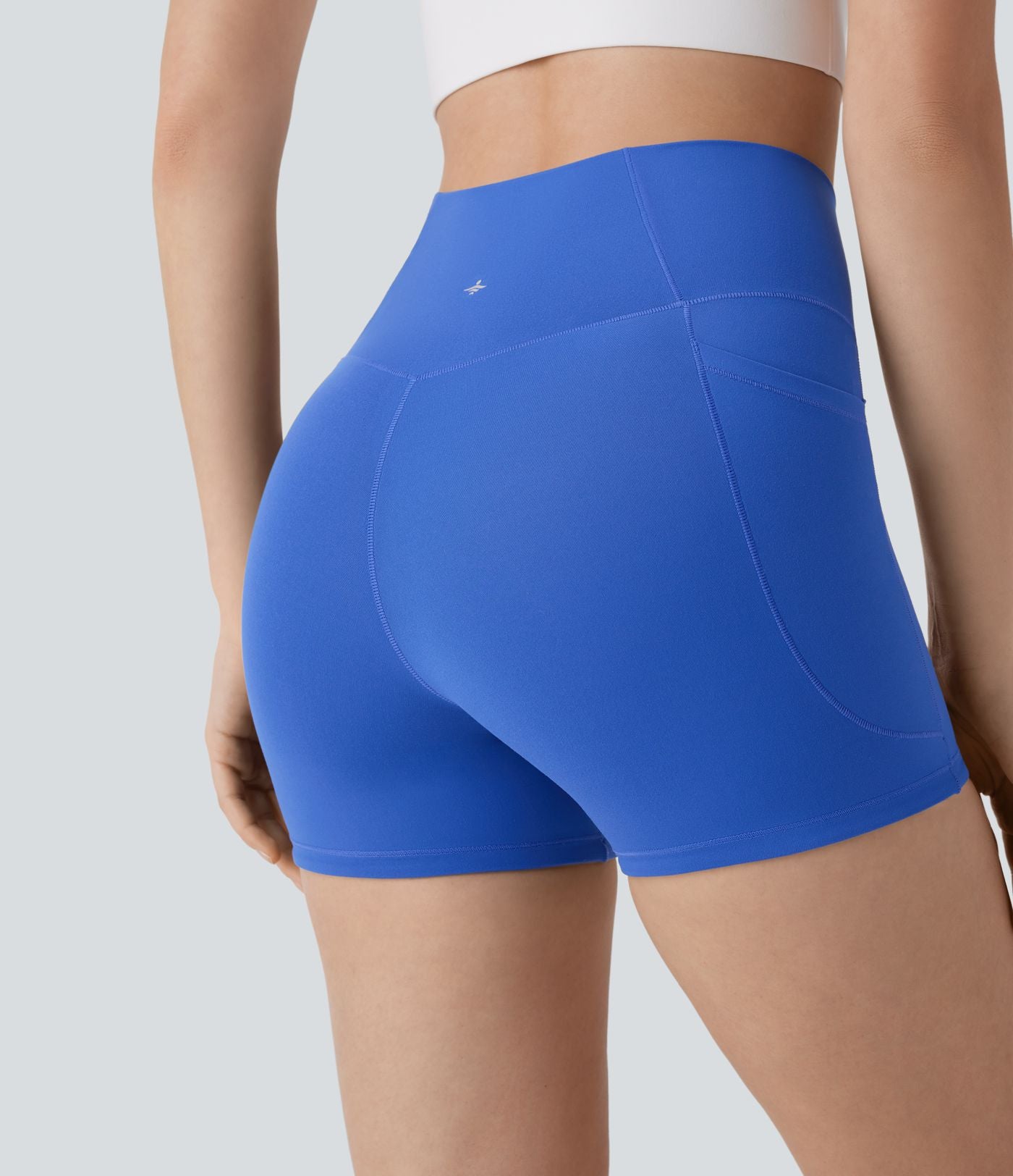 Short Biker de Yoga Softlyzero™ Taille Haute Croisée avec Poches Latérales, Antidérapant 7,5 cm - Protection UPF50+