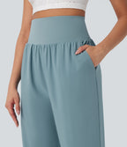Pantalon corsaire gainant taille haute à ourlet asymétrique et séchage rapide avec poches Breezeful™