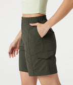 Short cargo bermuda taille mi-haute 17,5 cm avec poches