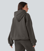 Sweat à capuche en coton molleton manches longues avec poches