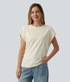T-shirt casual à col rond et manches courtes