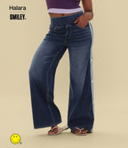Jean large casual délavé Halara X Smiley® Halara Flex™ taille haute avec poches