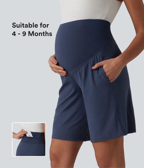 Bermuda de yoga maternité SoftlyZero™ Airy taille très haute effet frais InstantCool avec poches