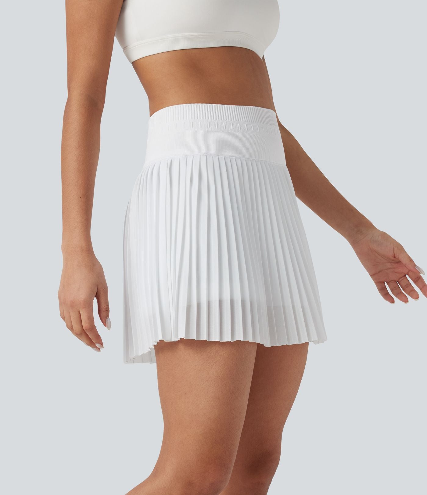 Jupe mini tennis 2-en-1 plissée taille haute sans couture OneForm Seamless Flow avec poches