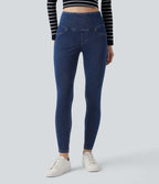 Legging décontracté gainant taille haute effet denim avec poches Halara Flex™