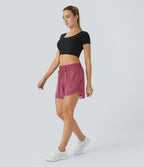 Short 12,5cm Running Fluide 2 en Taille Mi-Haut Cordon de Serrage Mesh Contrastant