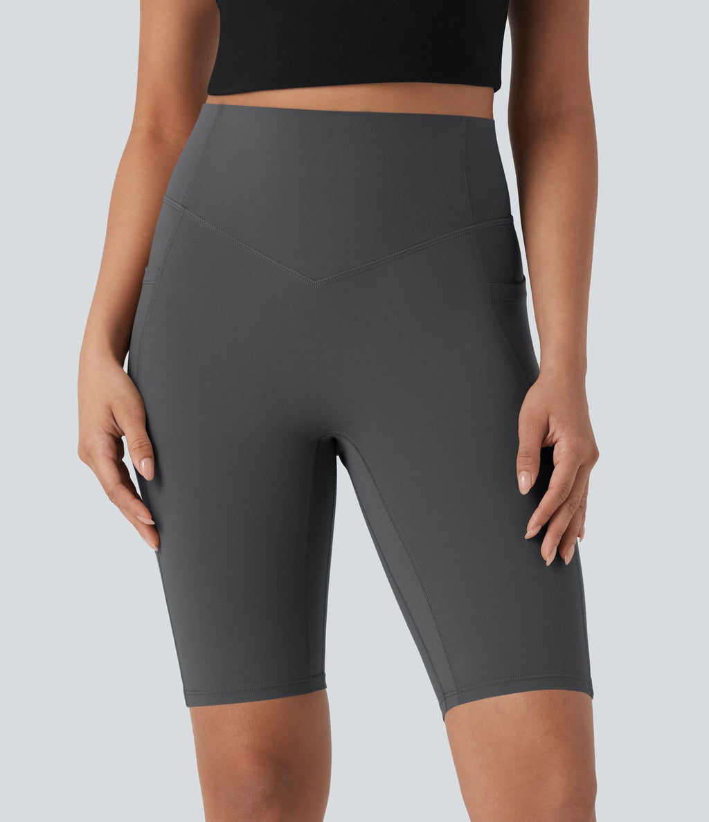 Short cycliste 12,5 cm d'entraînement gainant taille haute avec poches Halara UltraSculpt™